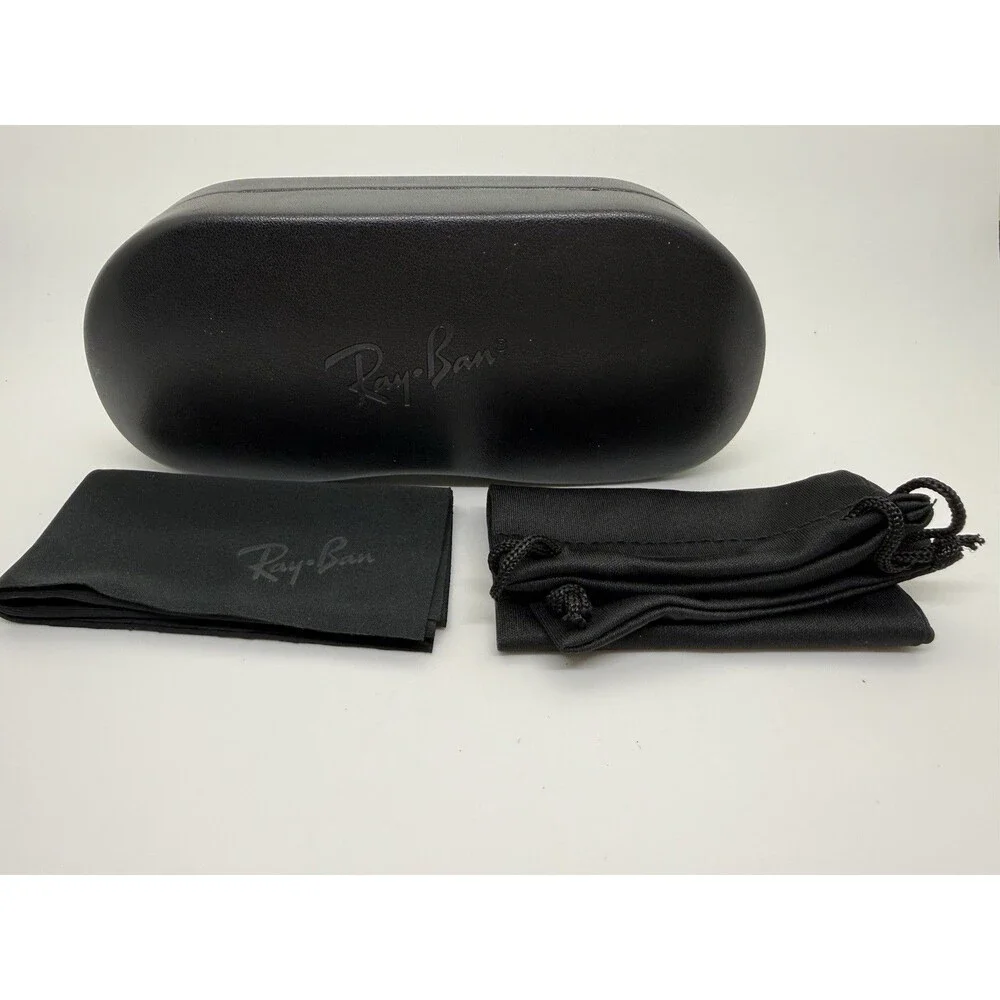 Ray Ban Universal Black Hard Case 6.5” for Sunglasses, Cleaning Cloth & Pouch